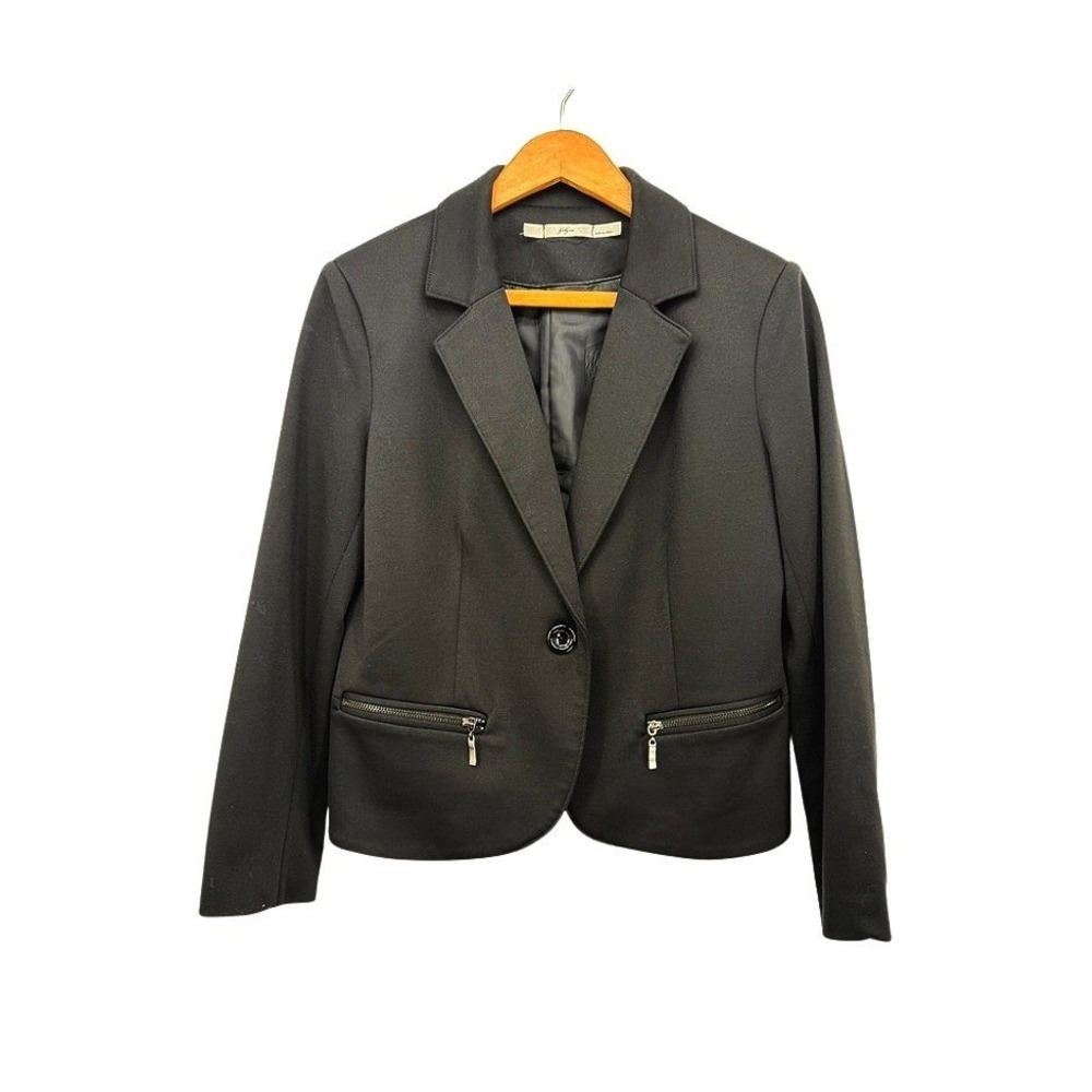 Gibson Blazer Black Zipper Pockets Stretch Professional Career Wear Size Large